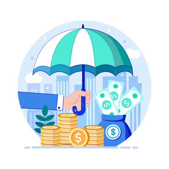 Money Insurance, Assurance, Coverage, Security, Protection, illustration