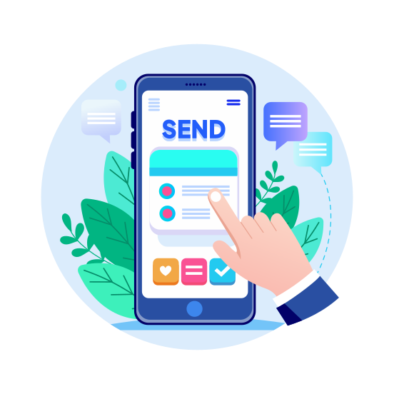 Money Send, Transferring, Browsing, Payment, Finance illustration