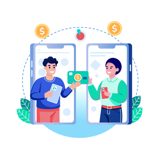 Money Transferring, Sending Money, Peering, Payment, Finance illustration