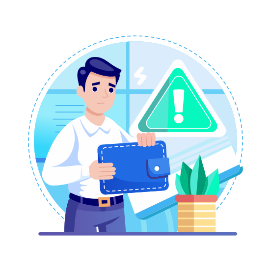 Payment Error, Warning, Alert, Notification, Problem illustration