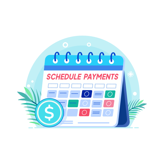 Scheduled Payment, Recurring, Calendar, Reminder, Expense illustration
