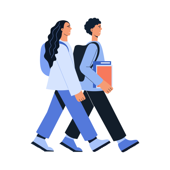 Best Friends, Walking, Together, Bff, Companion illustration