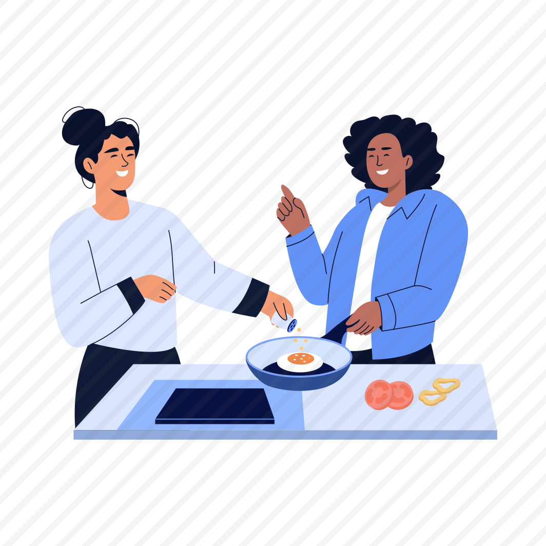 Cooking Together, Preparing, Meal, Friends, Buddies preview