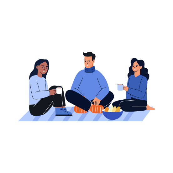 Friends Picnic, Gossip, Leisure, Friendship, Buddies illustration