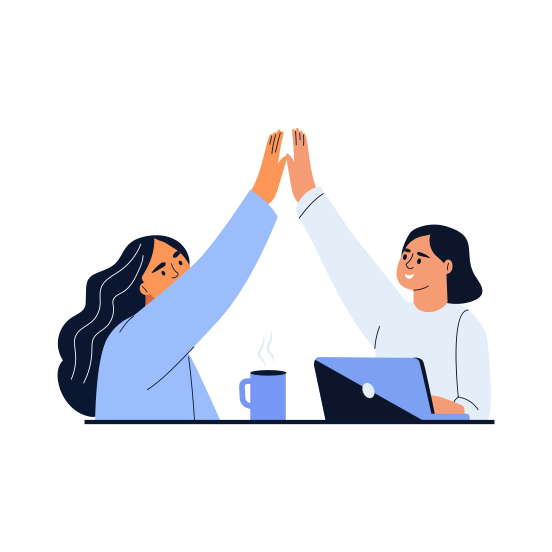 High Five, Celebration, Happy, Friends, Bff illustration