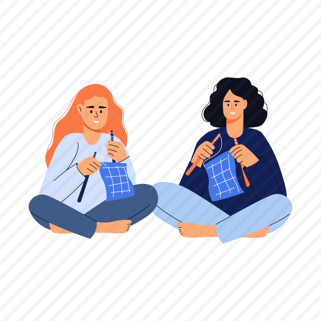 Knitting Together, Crafting, Friends, Bff, Companion preview