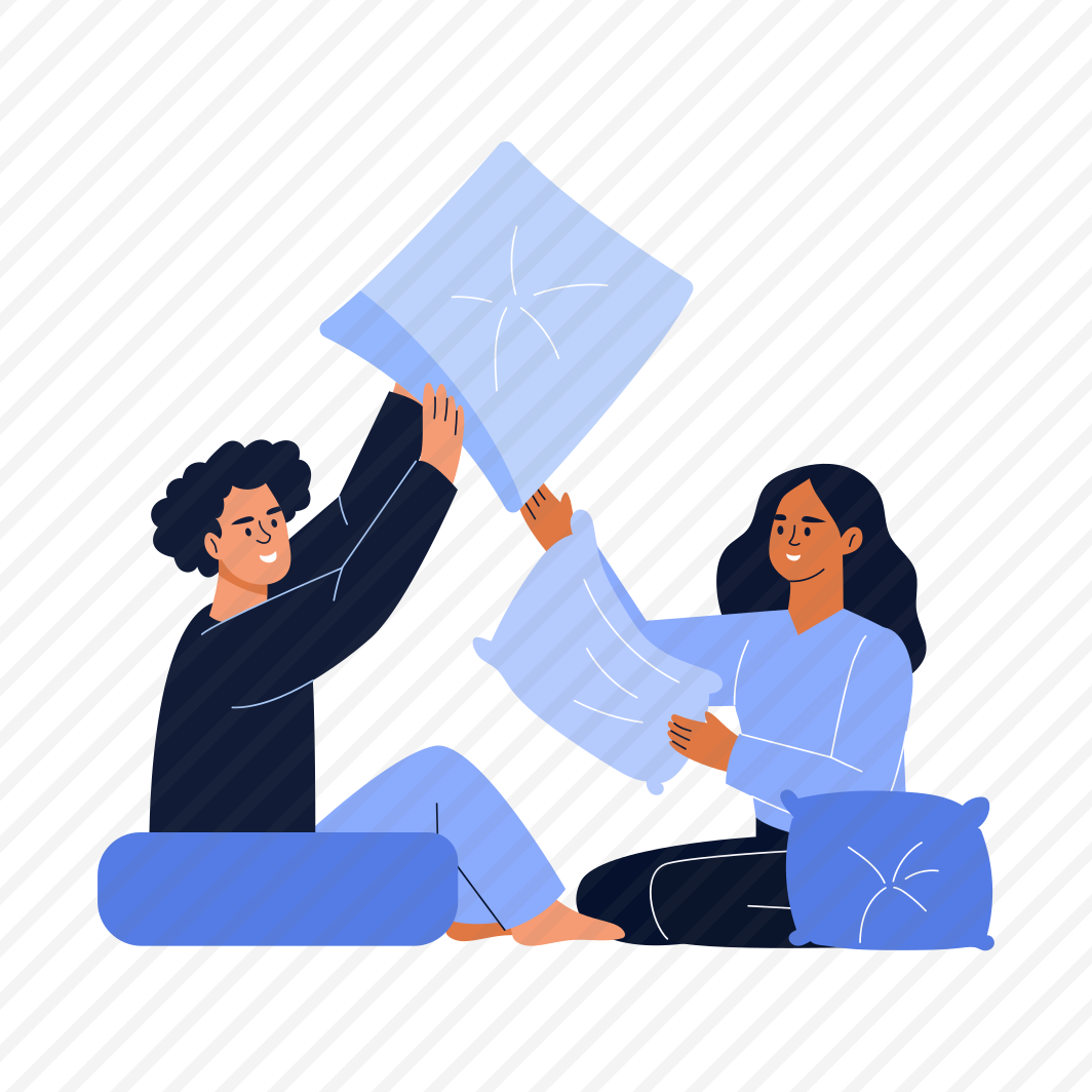 Pillow Fight, Happy, Enjoying, Friends, Bff preview