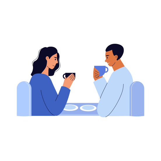Sipping Tea, Friends, Together, Enjoying, Beverage illustration