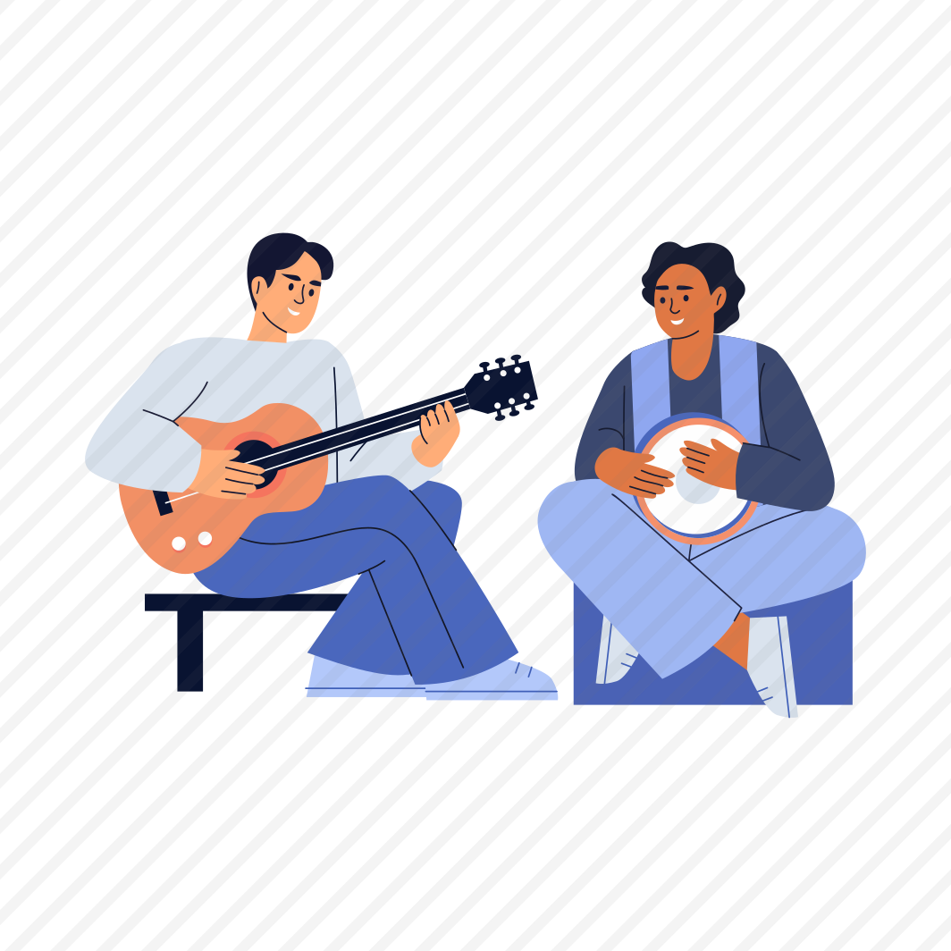 Strumming Guitar, Musical, Friendship, Friends, Bff preview