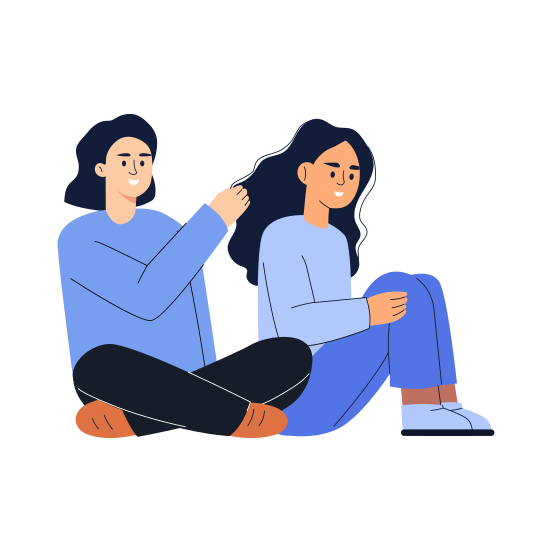 Styling Hair, Bonding, Friends, Friendship, Bff illustration