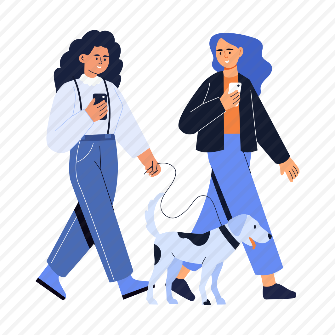 Walking Dog, Strolling, Pet, Friends, Together preview