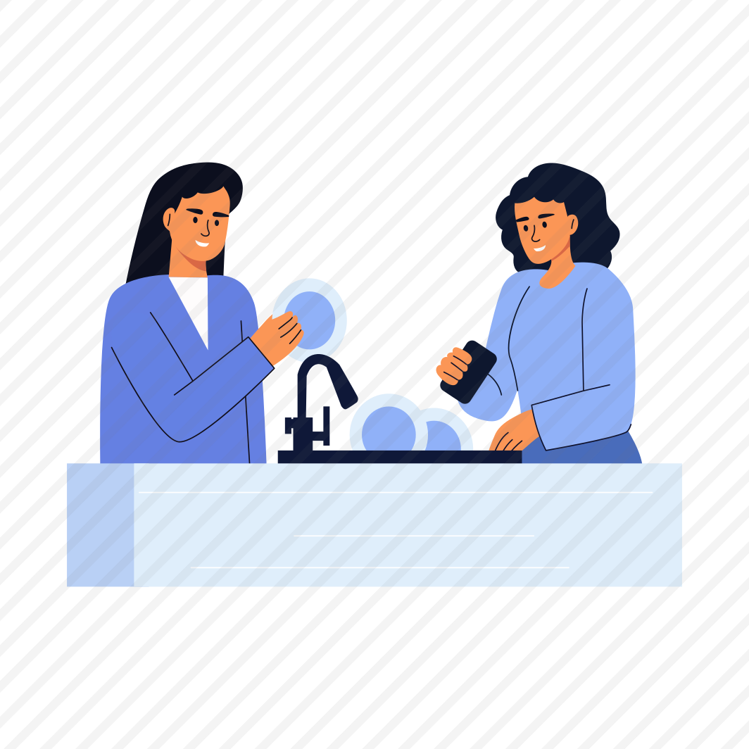 Washing Dishes, Helping, Cleaning, Friends, Buddies preview