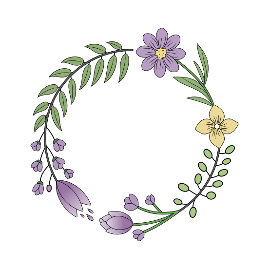 Bleeding Heart, Wreath, Floret, Blooming, Nature, illustration