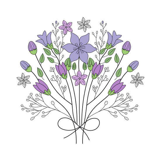 Bluebell Flower, Bouquet, Floret, Blooming, Nature, illustration