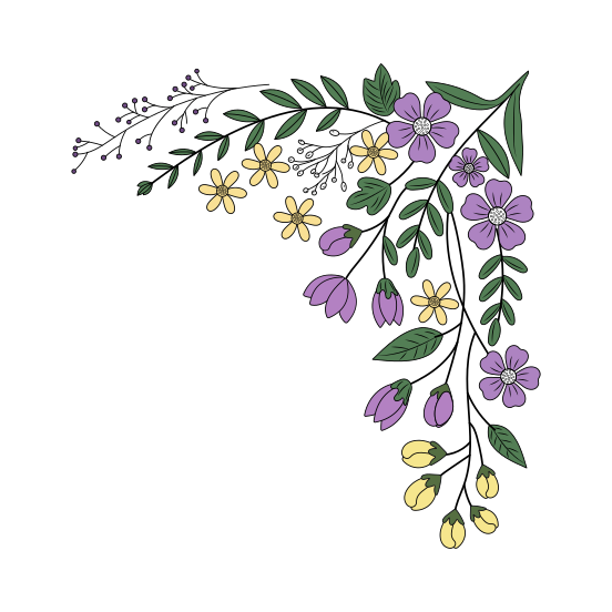 Floral Corner, Ornamental, Floret, Blooming, Nature, illustration