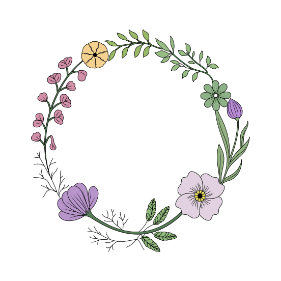 Floral Wreath, Decor, Floret, Blooming, Nature, illustration