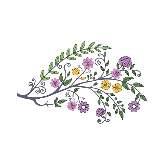 Flower Branch, Twig, Floret, Blooming, Nature, illustration