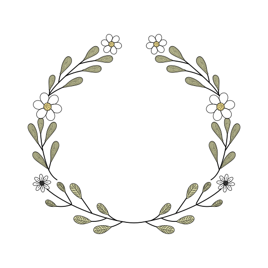 Laurel Border, Laurel Wreath, Floret, Blooming, Nature, illustration
