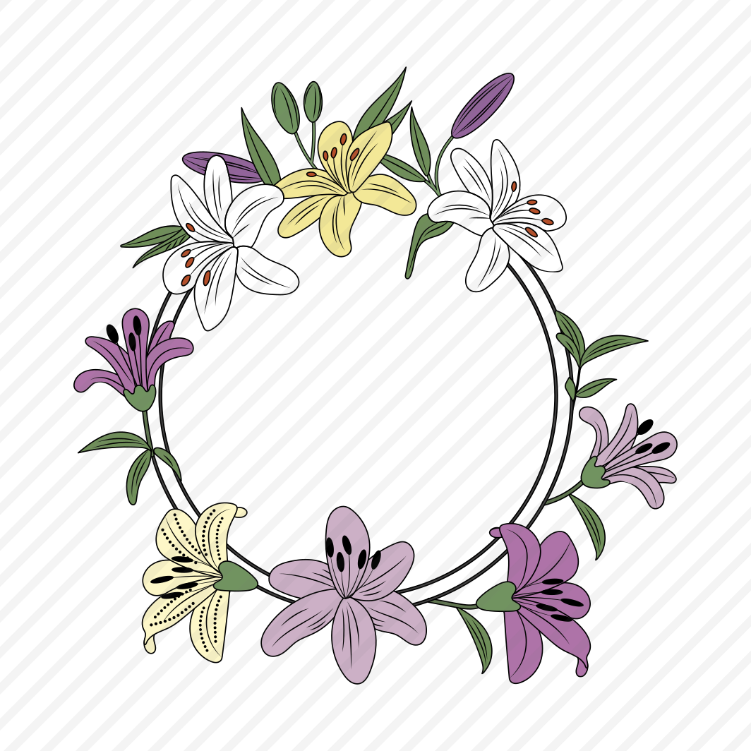 Lilies, Wreath, Floret, Blooming, Nature, preview