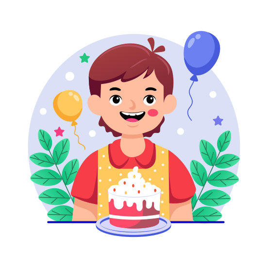 Birthday Cake, Celebration, Cheerful, Party, Happiness illustration