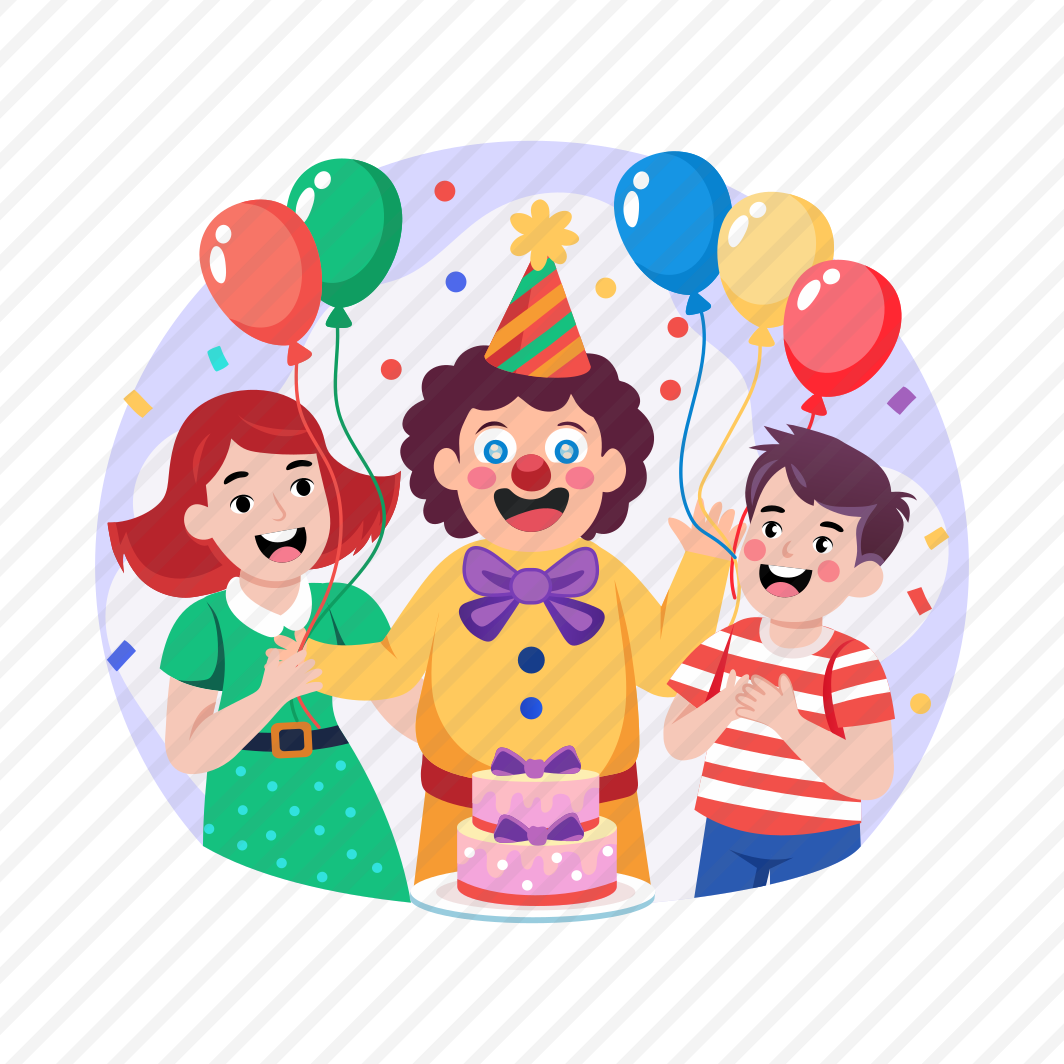 Birthday Clown, Cheerful, Excitement, Enjoying, Celebration, preview