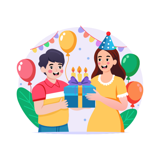 Birthday Gift, Present, Surprise, Souvenir, Celebration, illustration