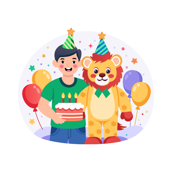 Birthday Toy, Teddy Bear, Gift, Celebration, Party illustration