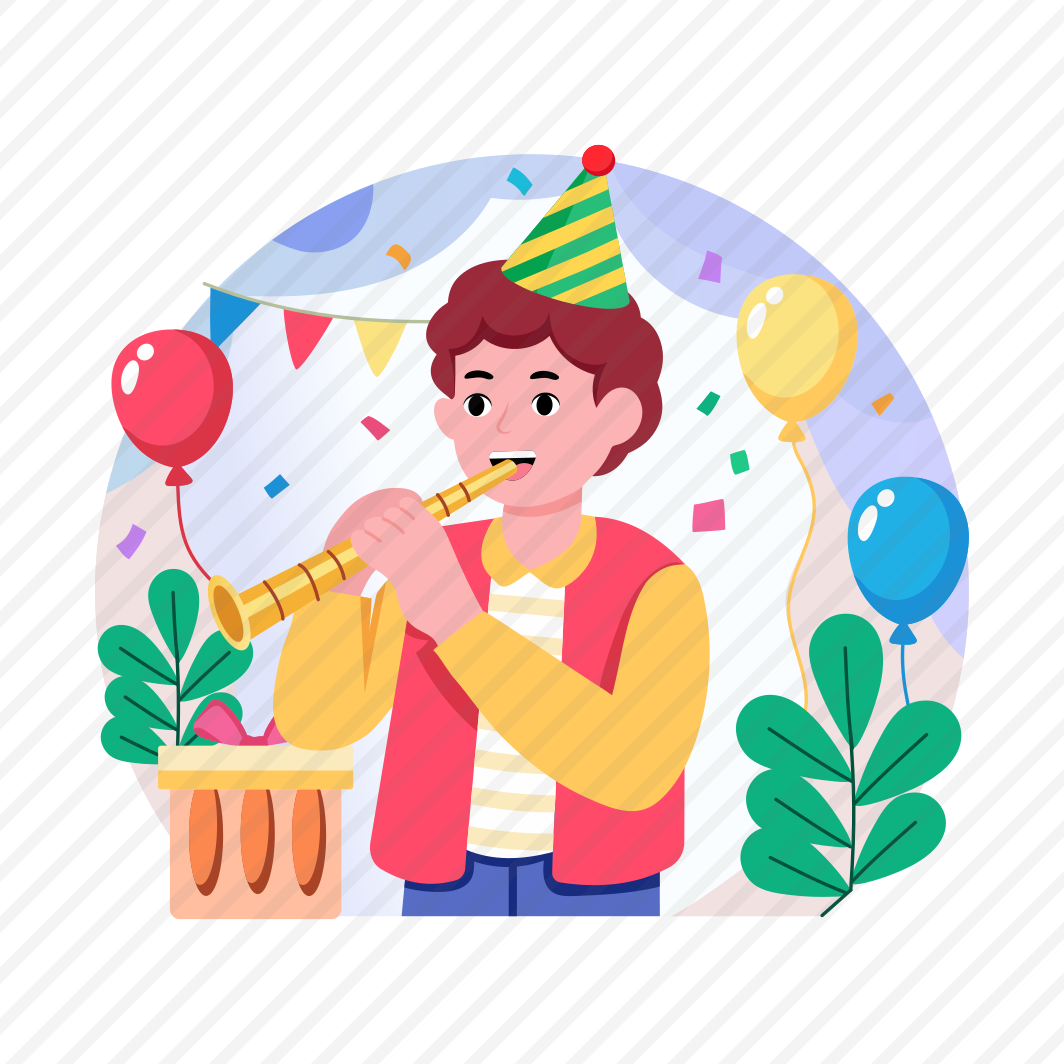 Blowing Whistle, Cheerful, Birthday, Celebration, Party preview