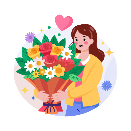 Bouquet, Flowers, Floral, Gift, Present illustration