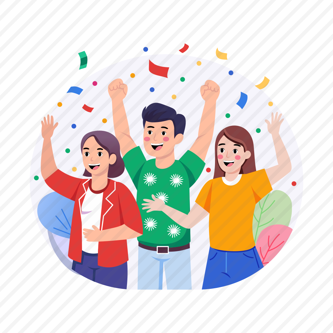 Celebrating, Friends, Confetti, Birthday, Party preview