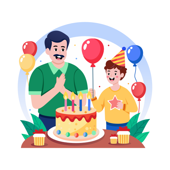 Celebration Birthday, Occasion, Party, Cheerful, Event illustration
