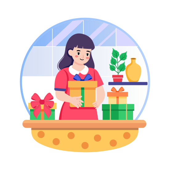 Gifts, Presents, Surprise, Souvenir, Birthday, illustration