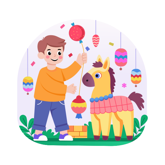 Horse Pinata, Playing, Fun, Joyful, Celebration, Party illustration