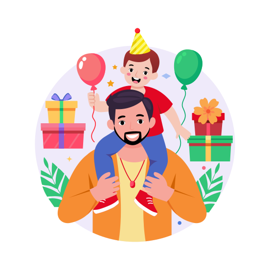 Piggyback Ride, Fatherhood, Playing, Togetherness, Celebration, illustration