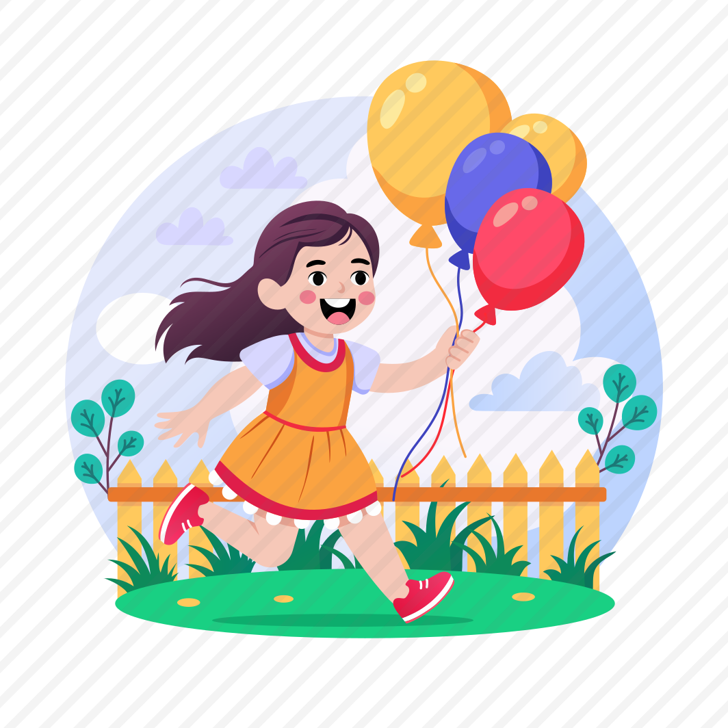 Playing, Balloons, Enjoying, Running, Happy Kid preview