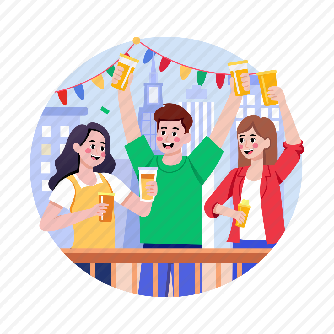 Rooftop Party, Celebration, Birthday, Friends, Cheering preview