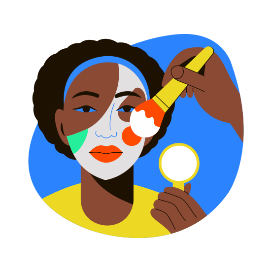 Applying Foundation, Makeup, Cosmetics, Beauty, Makeup Artist illustration