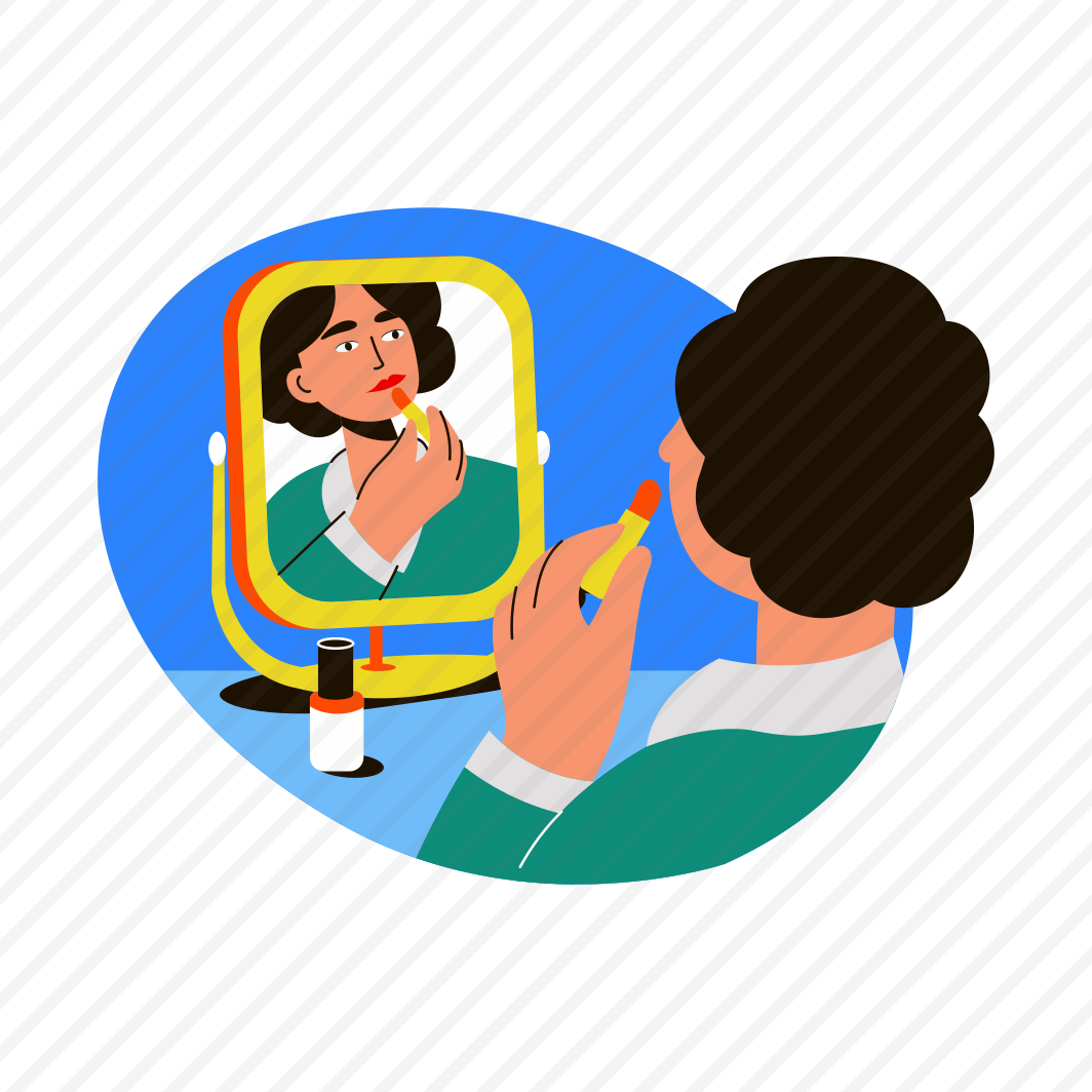 Applying Lipstick, Makeup, Cosmetics, Beauty, Character preview