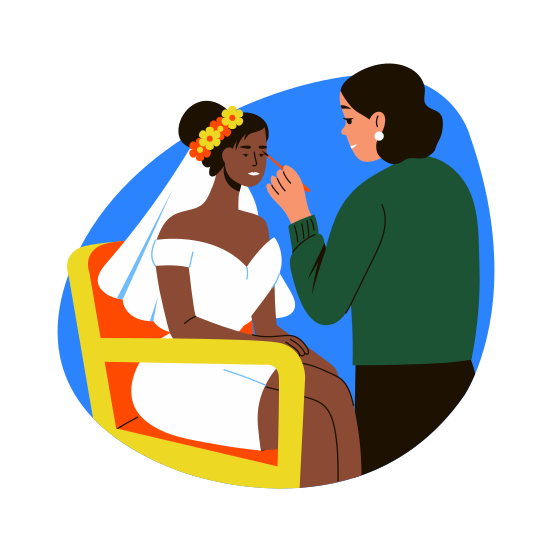 Bridal Makeup, Wedding, Beauty, Glamour, Beautician illustration