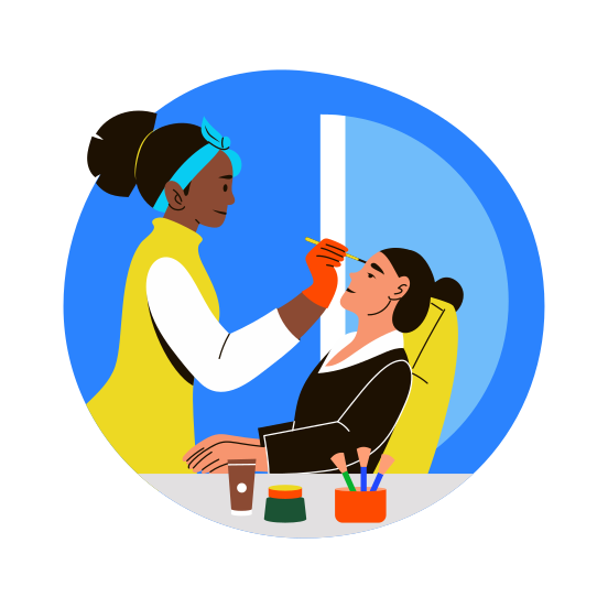 Brow Tinting, Microblading, Makeup, Cosmetics, Beauty, illustration