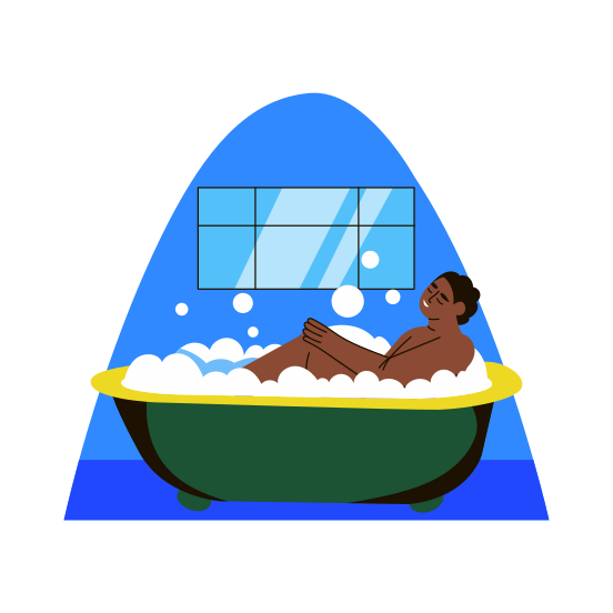 Bubble Bath, Bathtub, Hygienic, Spa, Pampering illustration