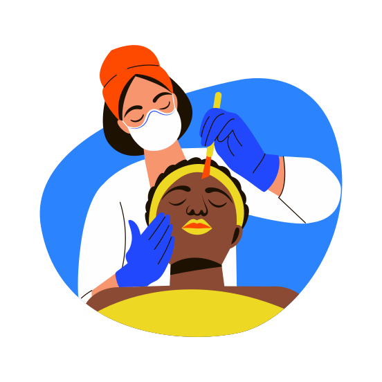 Dermaplaning, Exfoliation, Skincare, Facial Treatment, Cosmetology illustration