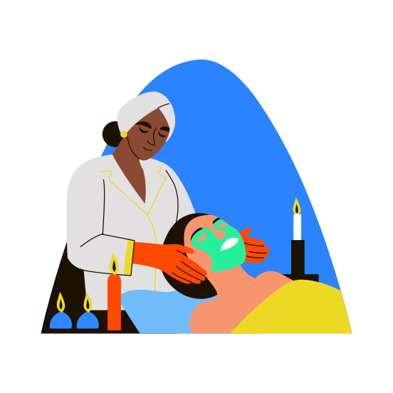 Facial Treatment, Therapy, Cosmetology, Beauty, Spa illustration