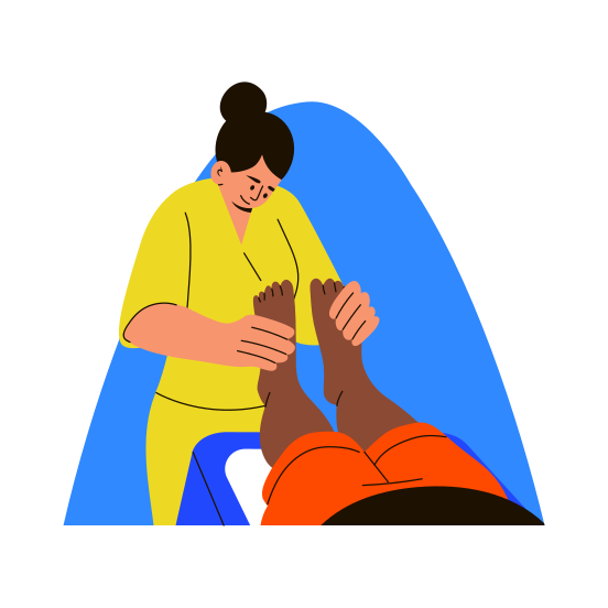 Foot Massage, Relaxing, Therapy, Spa, Masseur illustration