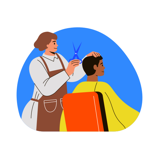 Hair Cutting, Trimming, Barber, Stylist, Grooming, illustration