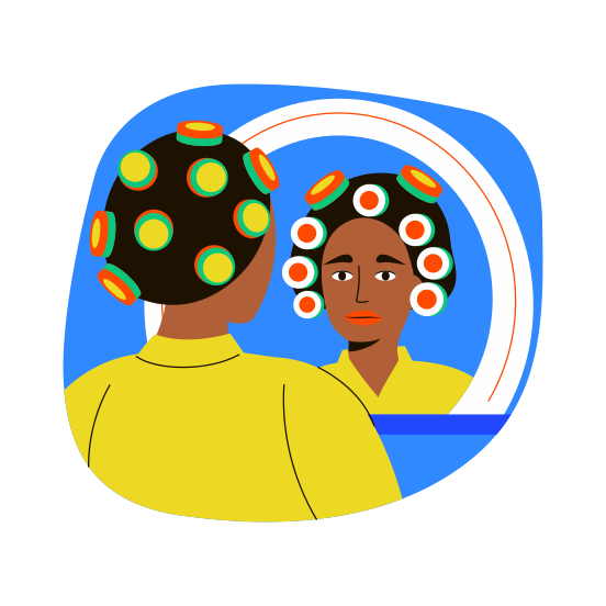 Hair Roller, Hairstyling, Hairdressing, Gromming, Beauty illustration