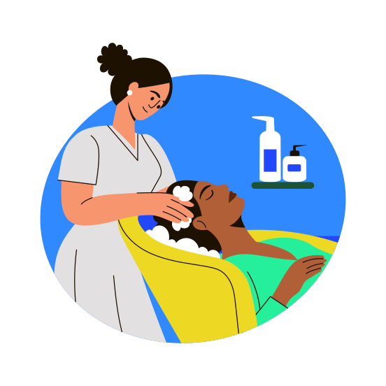 Hair Spa, Massage, Therapy, Wellness, Relaxing illustration