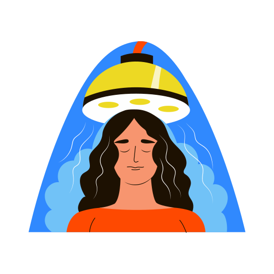 Hair Steamer, Spa, Hair Therapy, Beauty, Grooming illustration