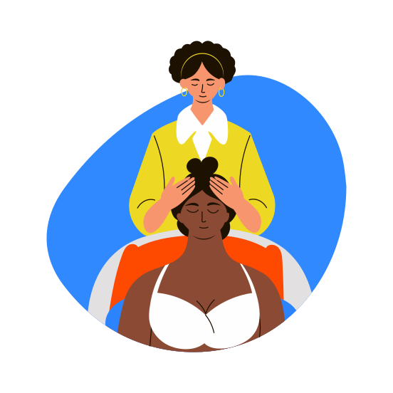 Head Massage, Spa, Therapy, Relaxing, Masseur illustration