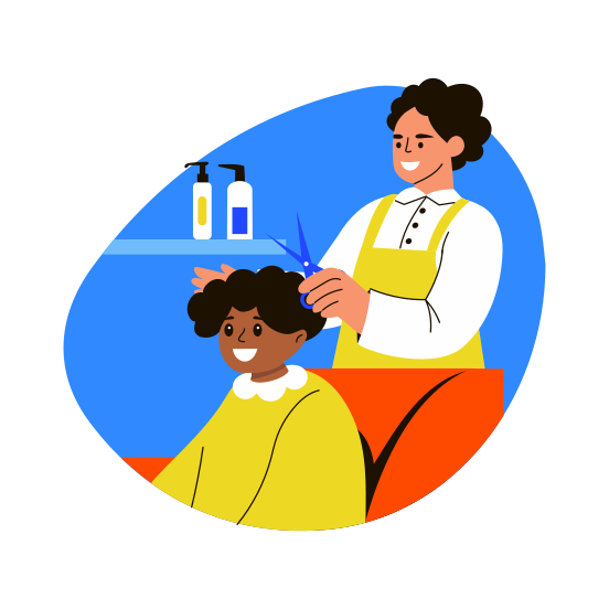 Kid Haircut, Grooming, Hairdressing, Stylist, Barber illustration